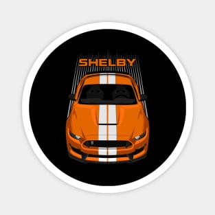 Ford Mustang Shelby GT350 2015 - 2020 - Orange - White Stripes Magnet